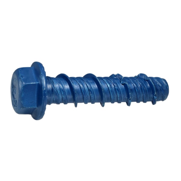 Midwest Fastener Masonry Screw, 3/8" Dia., Hex, 1-3/4" L, Steel Blue Ruspert, 50 PK 55011 - main